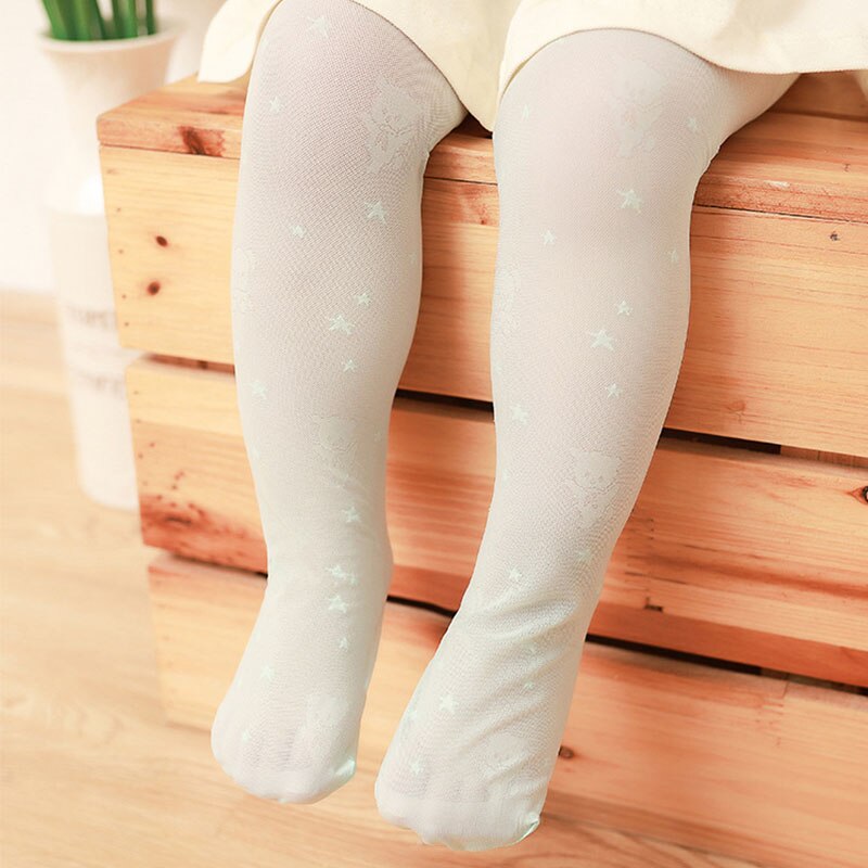 Summer Baby Girls Tights Solid Color Mesh Thin Kids Children Stocking Cute Star Print Soft Infant Toddler Pantyhose