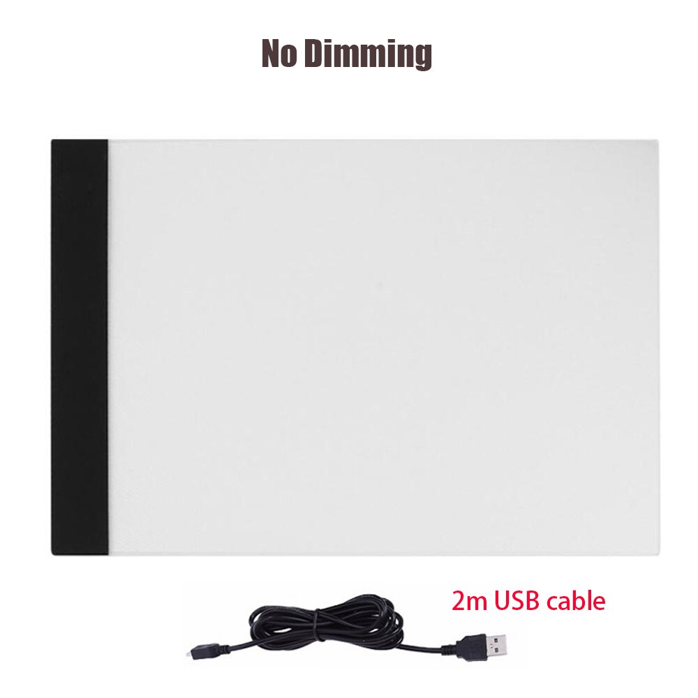 Ultra Thin A4LED Light Pad Artist Light Box Table Tracing Drawing Board Pad Diamond Painting Embroidery Tools dibujo profesional: No dimming