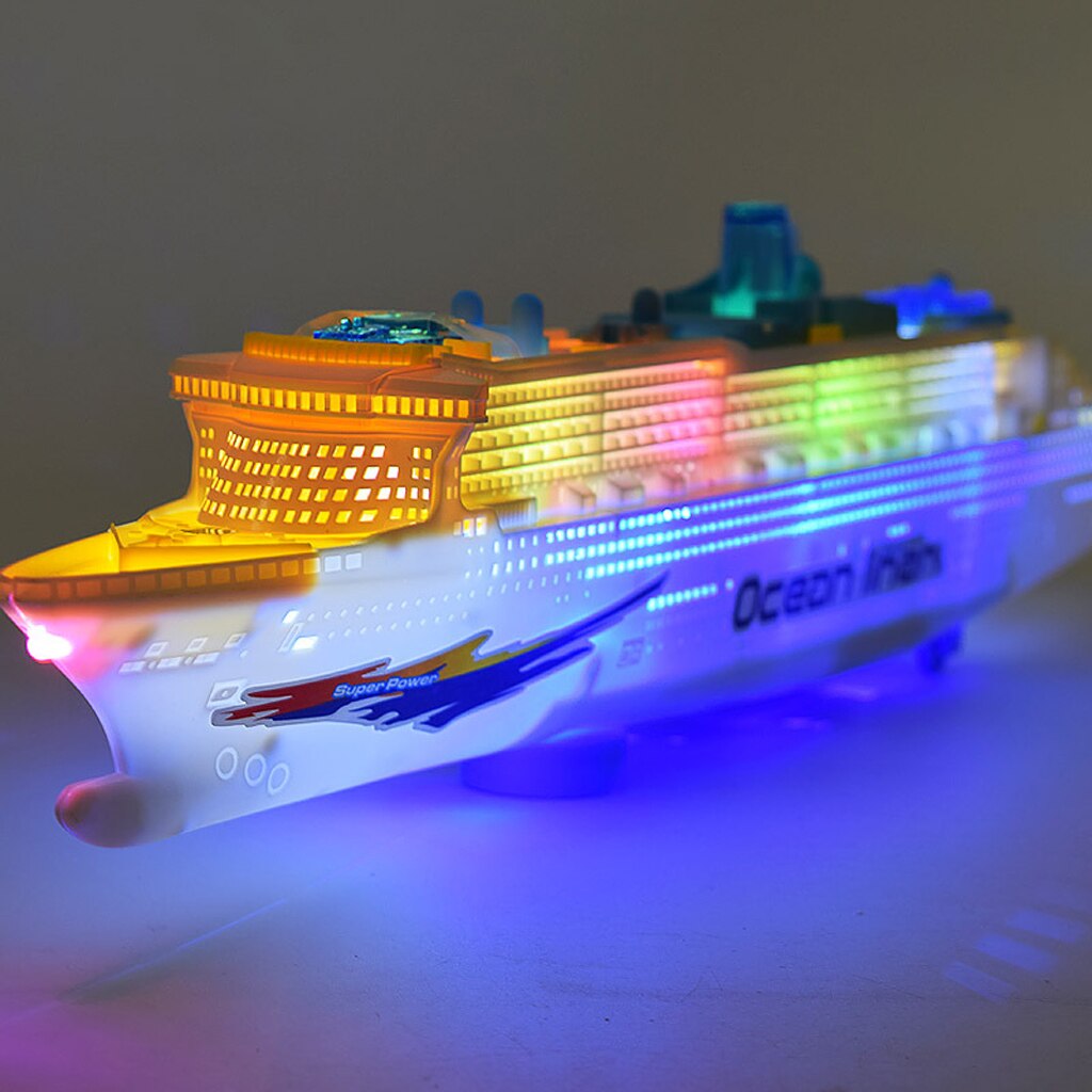 Ocean Liner Cruiseschip Elektrische Boot Speelgoed Marine Speelgoed Knipperende Led Verlichting Geluiden Kids Kind Xmas Veranderingen Richtingen