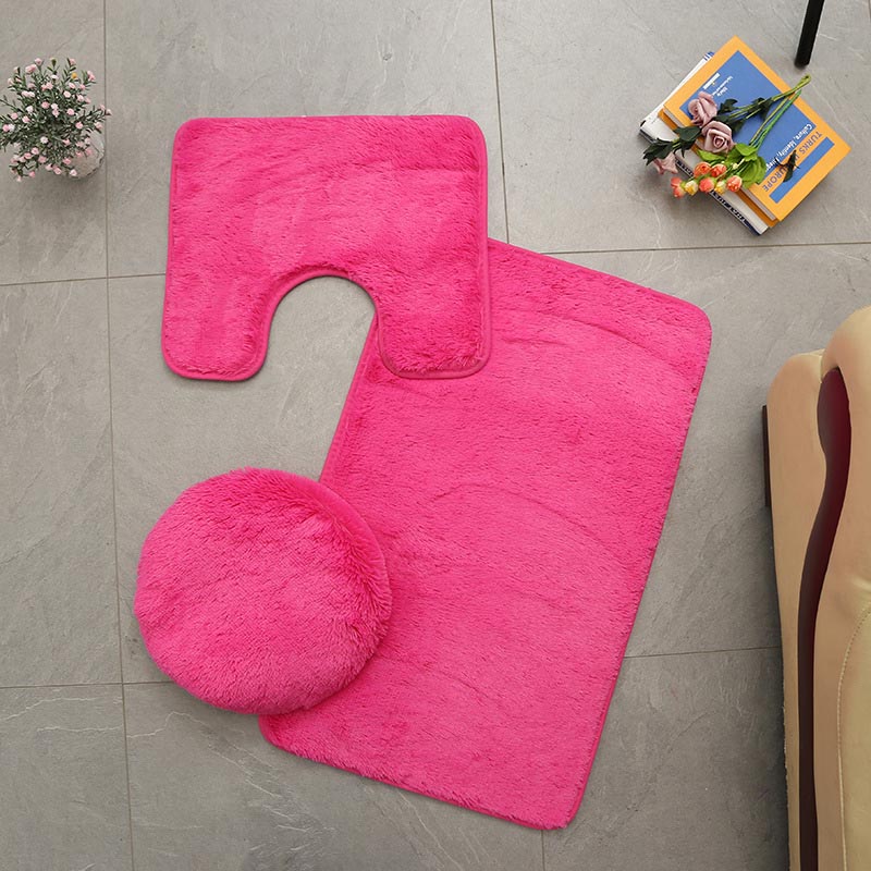 Set van 3 badmatten, grijs, toiletmatten, fleece, antislip badkamertapijt, toiletdeksel, waterabsorberend, douchematten, vloermat.