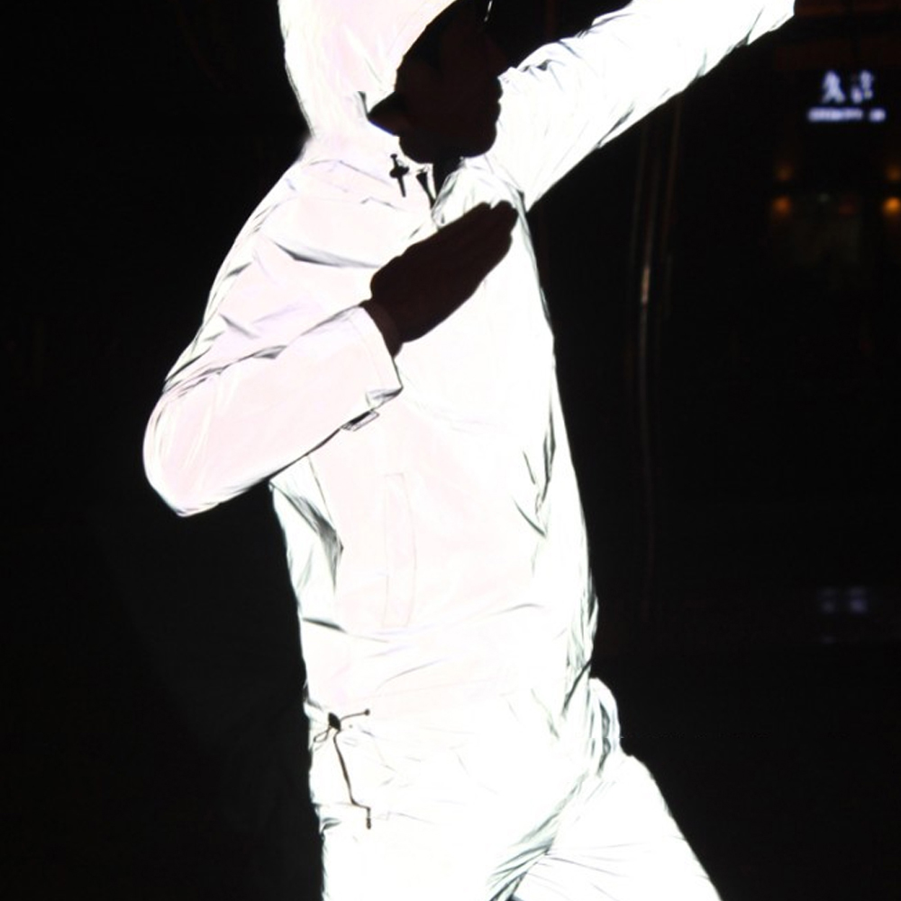 Silver Reflective Fabric By Yard High Shine Fabric Silver At Night for Clothing PatchWork Sewing Art