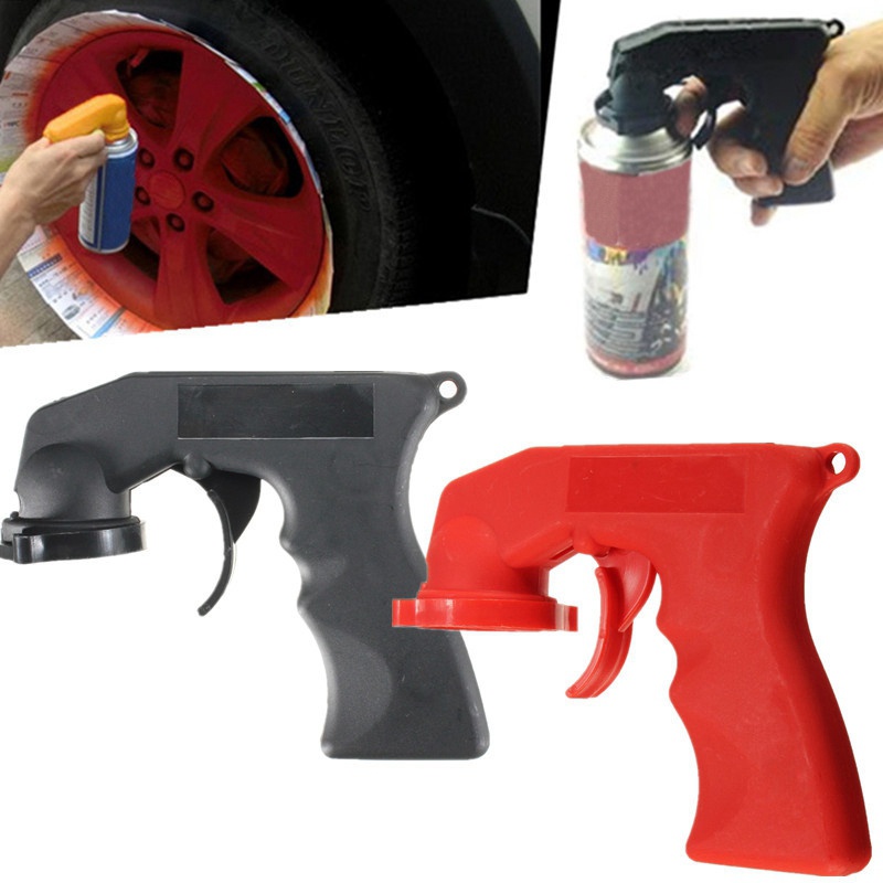 1pc bil styling aerosol sprayburk bärbart handtag avtryckare verktyg plast svart rött målarhandtag