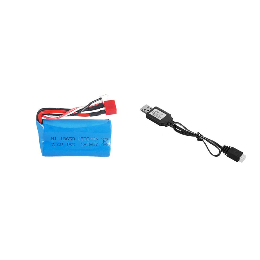 7.4v 1500mah 18650 battery for Wltoys 12428 12401 12402 12403 12404 12423 FY-03 FY01 FY02 Rc toys Car Parts 7.4v battery T plug: Gold