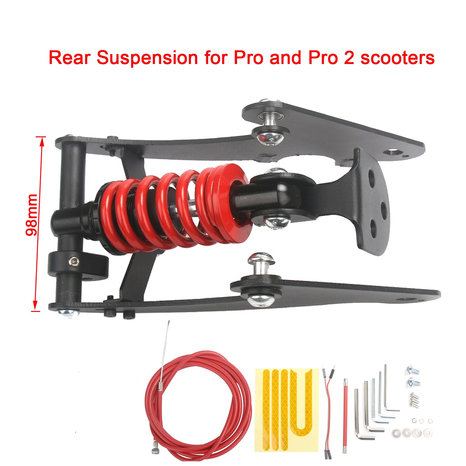 Accessori Scooter Scooter elettrico ammortizzatore posteriore Kit ammortizzatore per Xiaomi Mijia M365 Pro forcella sospensione anteriore: Red PRO1 PRO2 92MM