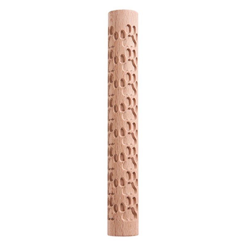 Weihnachten Holz Präge rollen Stift Fondant Teig Jahrgang aufbringen Gravierte Rolle Stock Backen Gebäck Werkzeug Backen Zubehör: 010