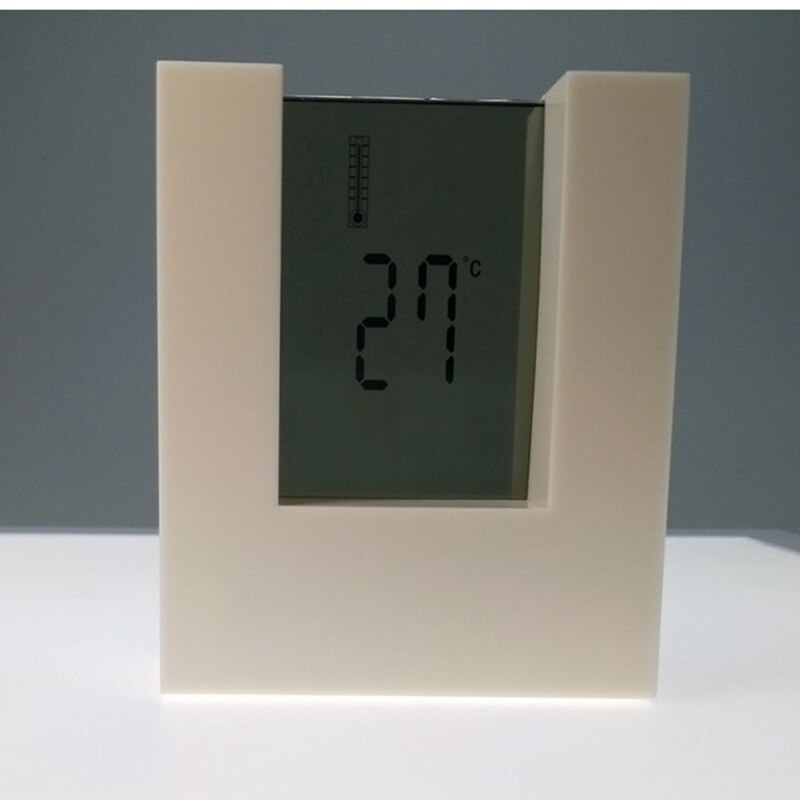 Digital Alarm Clock Rotating Induction Multifunction 360Degree Rotation Four-Sided Clock For Living Room Bedroom Office: White