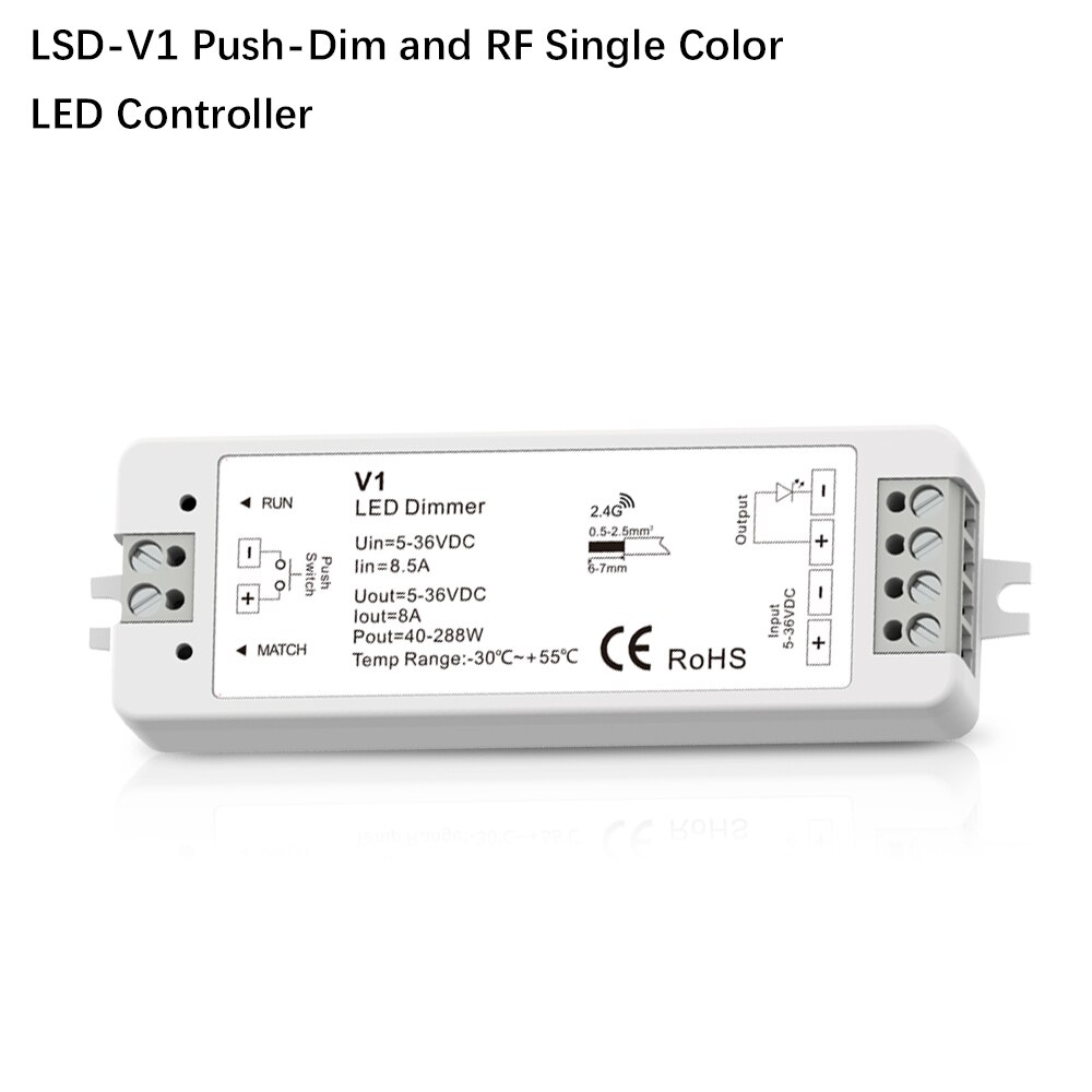 LED PWM Wireless RF Dimmer 2.4G 4-Zone/Wifi Remote Control DC12-24V Brightness adjustment for LED Strip: LSD-V1 Only