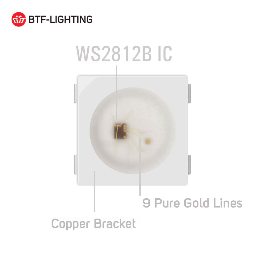 Ws2812b led chip 10 ~ 1000 stk 5050 rgb smd sort/hvid version  ws2812 individuelt adresserbar digital 5v
