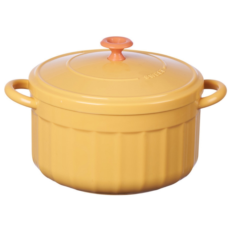 Handheld Bowl Anti-scald Noodle Soup Rice Ramen Bowl w 2 Handle Japanese Style Kitchen Tableware Blue/Cyan/Orange/Yellow: 2