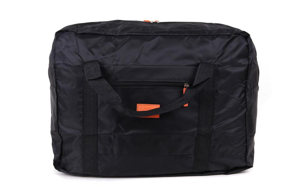 Grote Capaciteit Opvouwbare Reistas Nylon Opbergzakken Hand Bagage Voor Mannen & Vrouwen Travel Duffle Totes Kledingkast Organizer: black