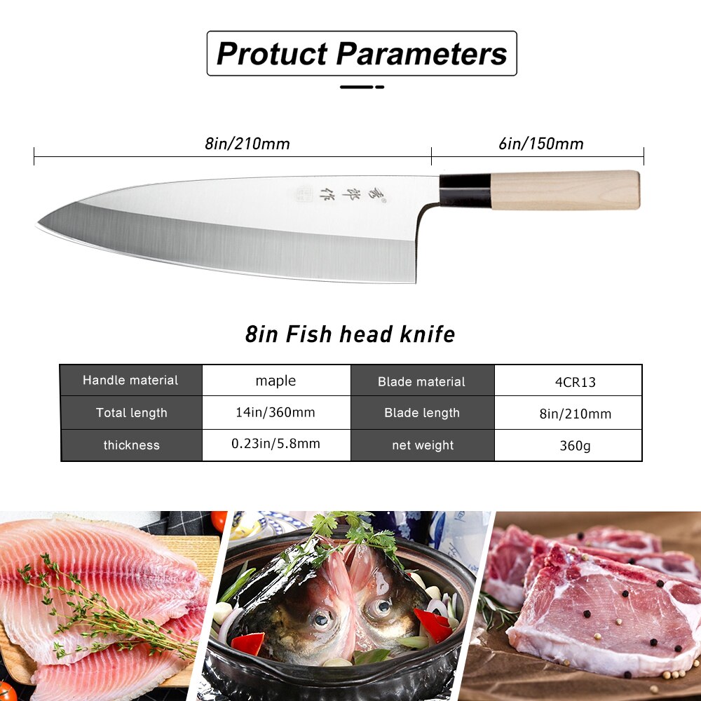 Japanische hoch Kohlenstoff Stahl Messer Fisch Filetieren Sashimi Sushi Schneiden Gemüse Carving Kochmesser Hackmesser Kochen Werkzeuge: yutou-21cm