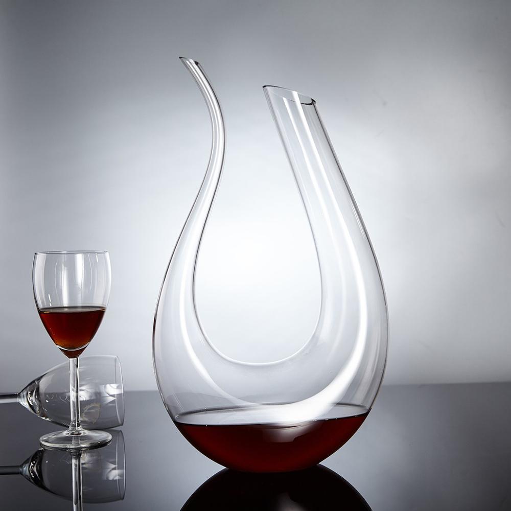 Wijn Decanter U-vormige 100% Crystal Glas Wijn Karaf Mondgeblazen Wijn Decanter voor Party Kerst