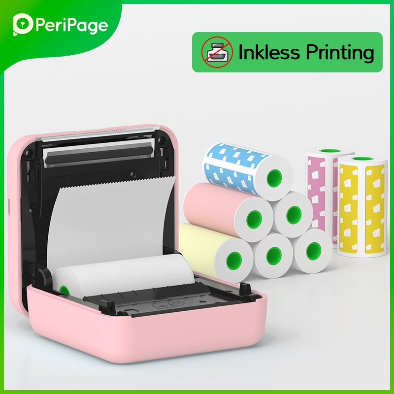 Mini Sticker Label Photo Printer Peripage A6 8 Soorten Van Kleur Foto Printer Bluetooth Draadloze Telefoon Drukmachine Printer