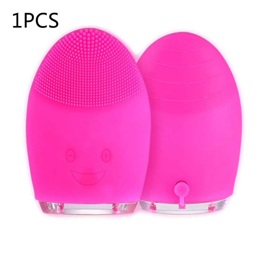 Ultrasone trillingen zachte haren schuimen snel elektrisch reinigingsinstrument gezichtsreiniger artefact reinigingsinstrument: Rozenrood