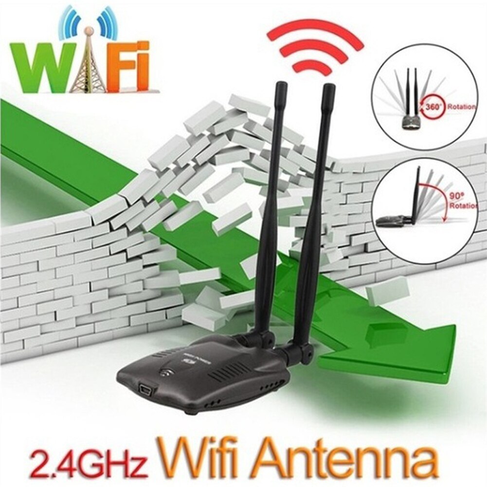 USB Adapter High Speed Powerful Dual Antenna Durable WIFI Receiver Wireless Free Internet 400m Stable Home Long Range Office