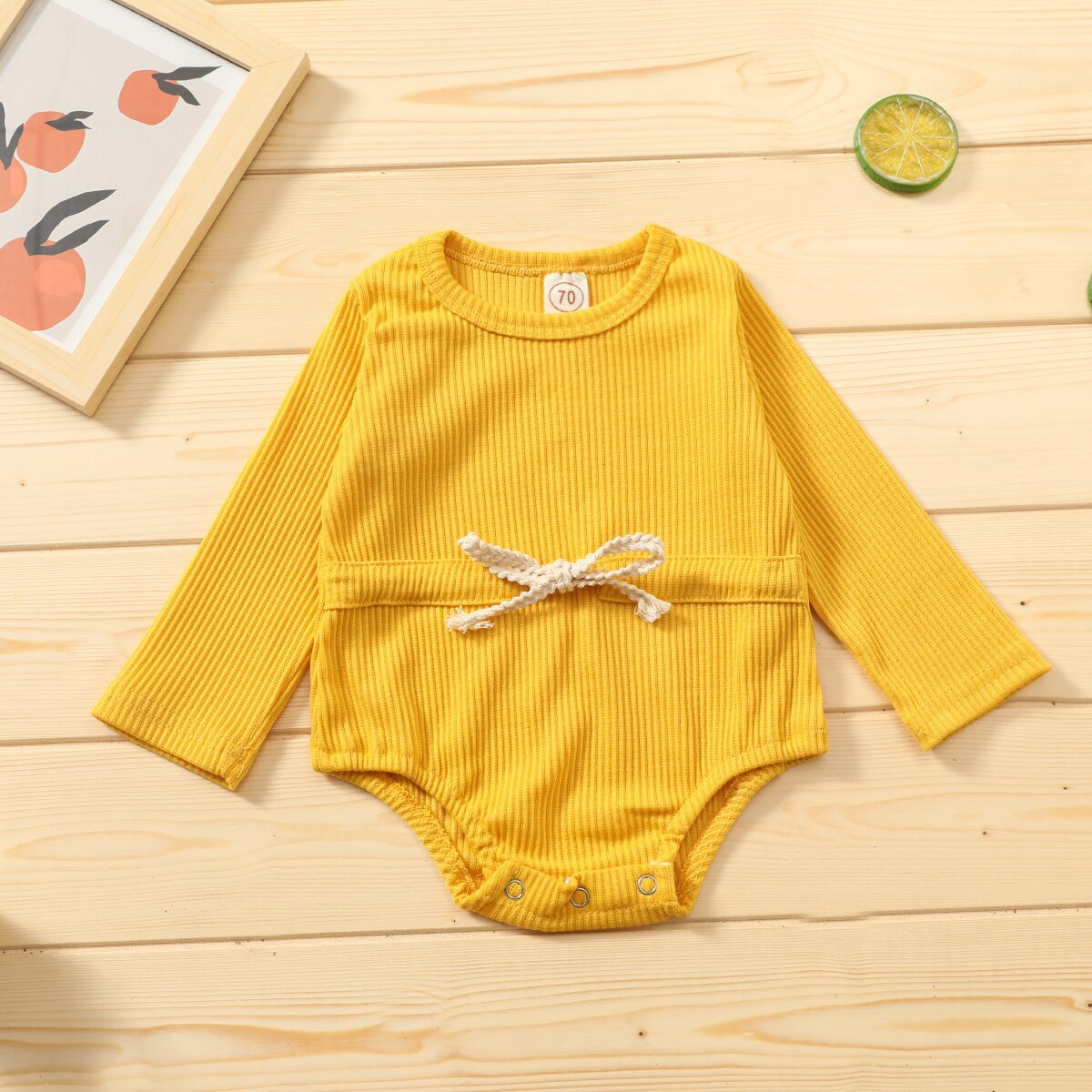 Peuter baby meisjes jongens geribbelde romper lange mouw effen casual elastische taille jumpsuit eendelig katoenen kleding