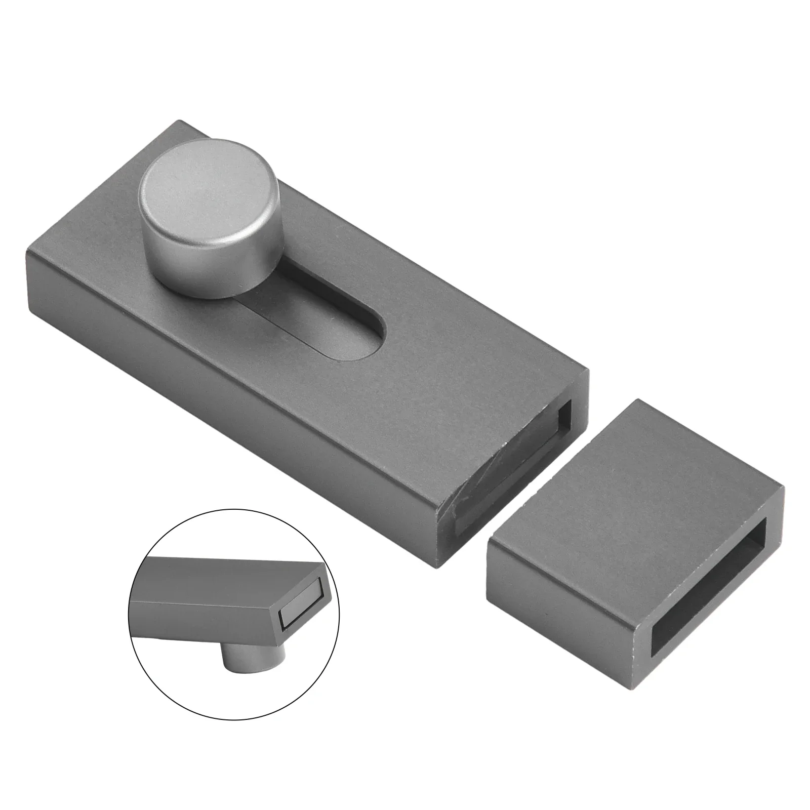 Door Lock Latch Punch-free Door Bolt Sliding Bolts Anti-theft Security Lock Aluminum Alloy Toilet Door Latch Gate Hardware: WHITE