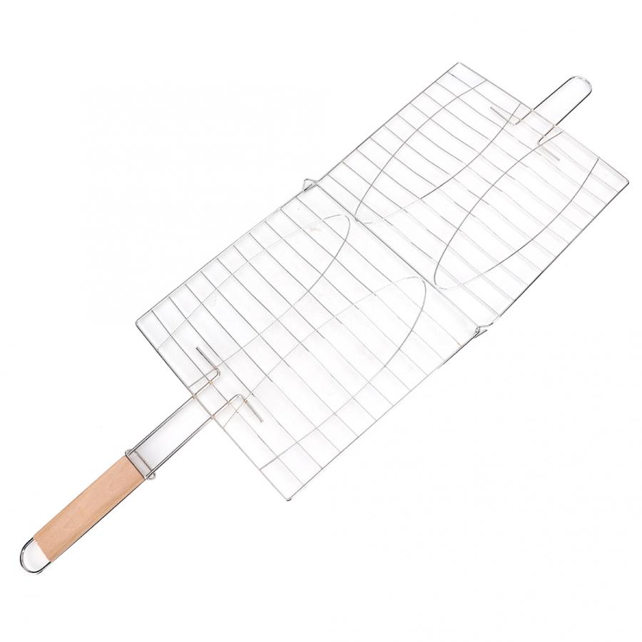 Motor bbq rostfritt stål non-stick handtag bbq nät grill mesh fisk kött grill korg för bbq ugn kök apparat delar