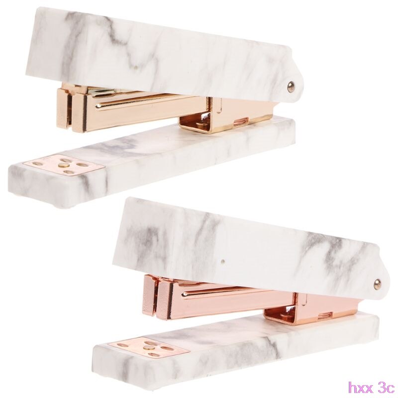 Marble Texture Stapler Manual Staples For Office Student School Home Stationery