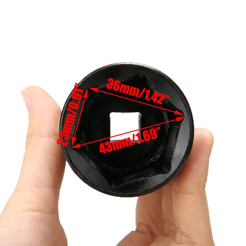 36Mm Impact Socket Set 1/2 "Drive Socket Drive Metric Deep Socket Set Wrench Chroom Vanadium Staal Voor Air pneumatische Reparatie Tool