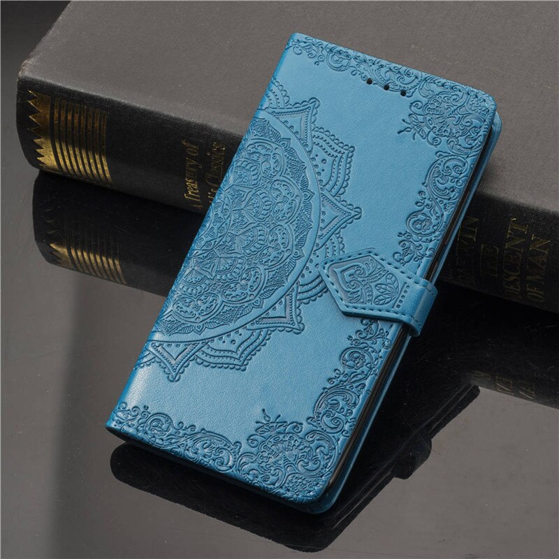 Luxe Leather Flip Cases Voor Samsung J3 J3 6 Portemonnee Kaarthouder Telefoon Case Voor Samsung Galaxy J3 j320 SM-J320F Cover: Blue