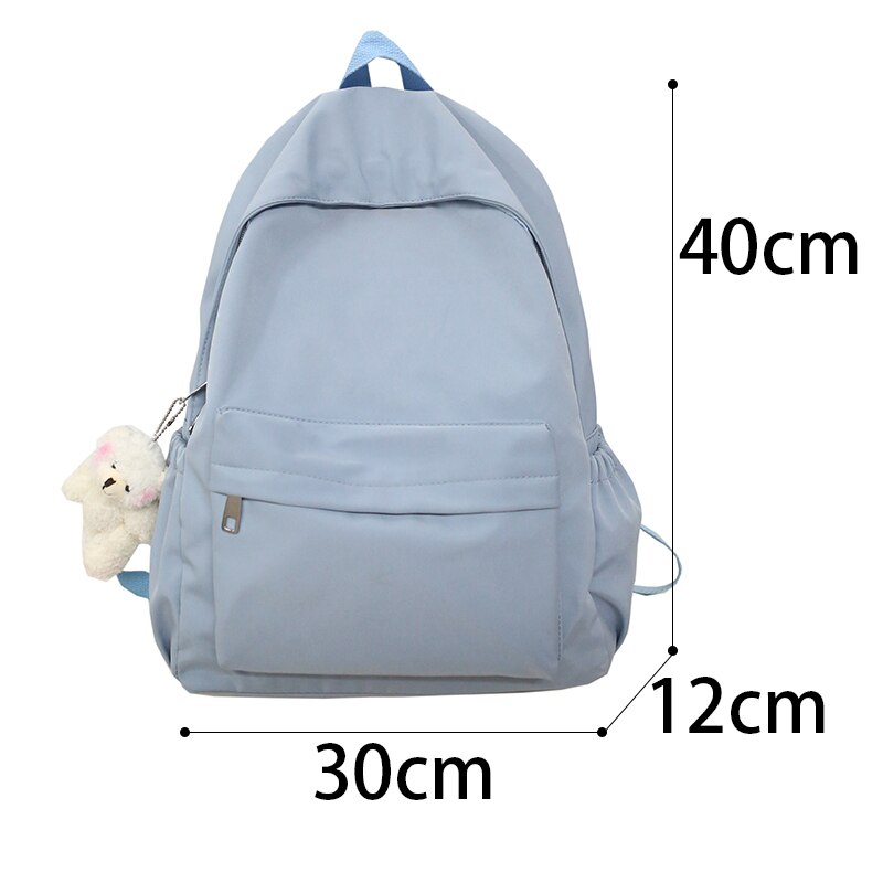Nylon Mode Rugzak Voor Vrouwen Effen Kleur Eenvoudige Rugzak Preppy Stijl Rugzak Tieners Meisjes Grote Capaciteit Schooltas Pak