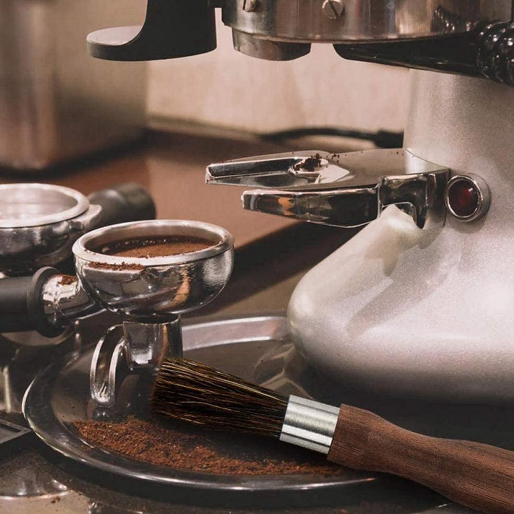 Commercial Household Walnut Bristles Dusting Brush Tool Cof Cleaning Plastic Brush Machine Keyboard Cleaning Coffee Handle T3R7