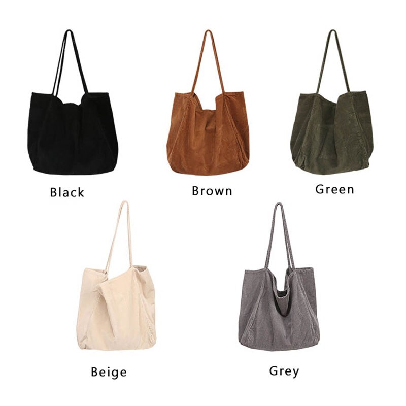 Tjock Manchestertyg Casual Tote Bag - Shopping, Skola, Fest, Strand, Resa - 38x38x23cm