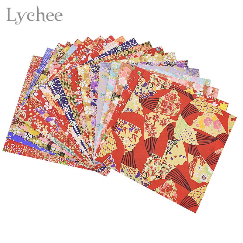 Lychee Life 20 Sheets Japanese Flower Floral Origami DIY Handmade Materials Scrapbook Folding Paper Craft Random