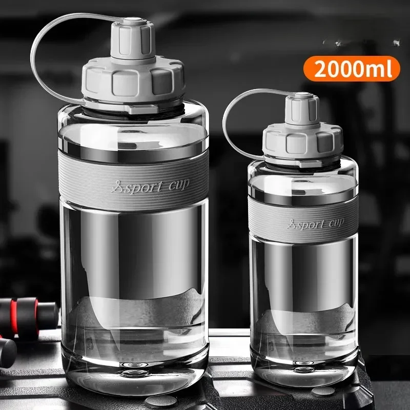 2 liters stor vandflaske med sugerør 2l/1.5l/1l/0.6l store skolegymnastiksals sportsdrikkeflasker bpa-fri fitness