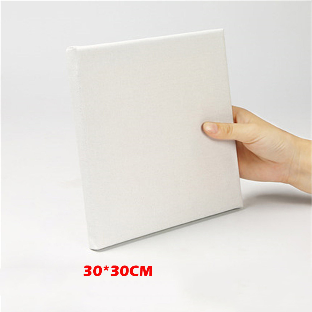 1 ud. Marco de madera de algodón pintura al óleo lienzo blanco en blanco Placa de pintura cuadrada Marco de tablero de madera manualidades DIY suministros de arte Escolar: 30x30cm