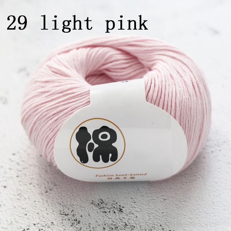 Multi Purpose 8 Strands 100% Cotton DIY Hand-knitted Colorful Crochet Knitted Yarn Home Sewing Supplies Anti-pilling 50g/Ball: 29 light pink