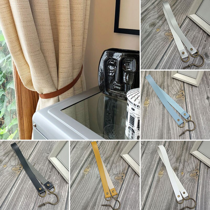 Porte-rideau en cuir, accessoires de salle, Clip, sangle en corde de coton, boucle, décoration de la maison