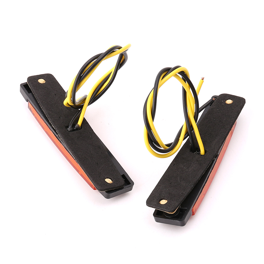 2X 6-Led Bus Van Boot Truck Trailer Side Marker Tail Light Lamp Geel/Amber 12V