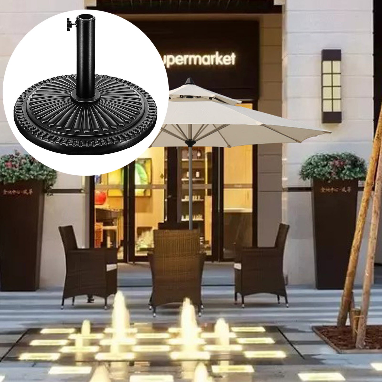 Stone Umbrella Base Parasol Base Resin Cement For Middle Column Umbrella Base For Home Use Products Resin Water Injection Base