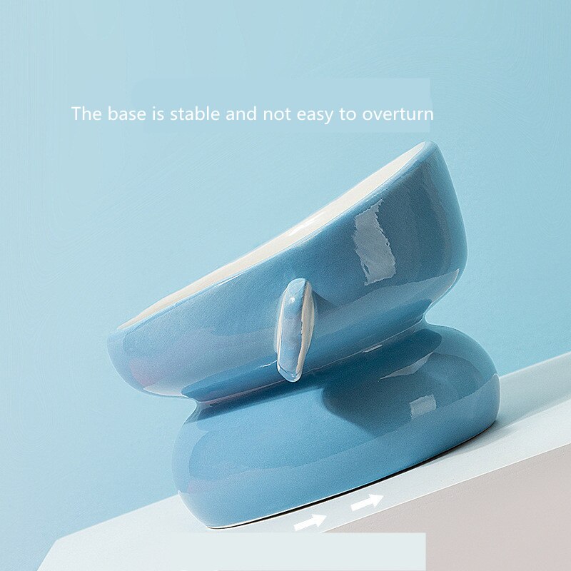 Kat Kom Keramische Cartoon Sprite Tall Kattenvoer Kom Beschermt Cervicale Wervelkolom Kat Rijstkom Hond Feeder Anti-Kantelen kat Bowls