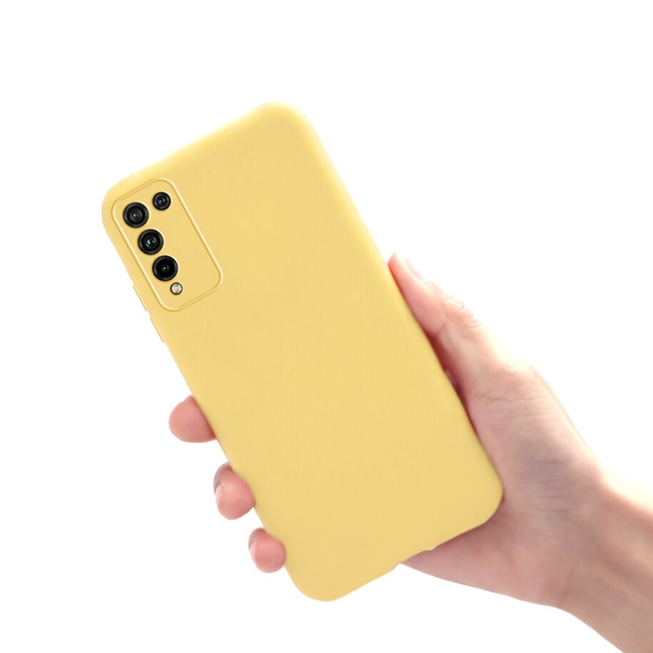 Dla Huawei Honor 10X Lite Obudowa silikonowy miękki jednolity kolor telefon pokrywa dla honoru 10X Lite zderzak na Honor10X lite 10 X Lite Fundas: żółty