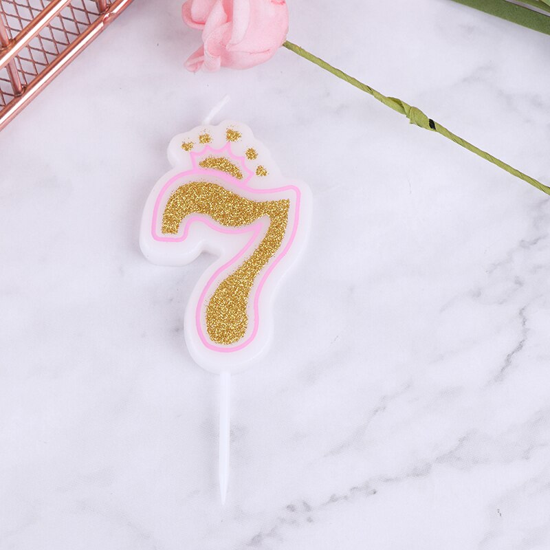 1PC Blue Pink Cake Number Candle Birthday Party 0 1 2 3 4 5 6 7 8 9 Anniversary Cake Numbers Age Candle Party Decoration: 18