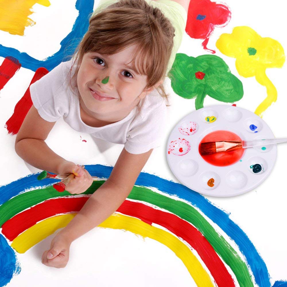 Bandeja de pintura de 28 piezas, paletas de plástico para pintura artística y decoración de Cupcakes para niños,