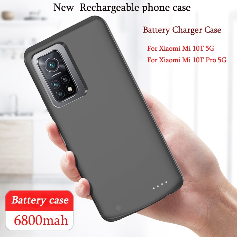 6800Mah Batterij Lader Case Voor Xiaomi Mi 10T 5G Case Externe Backup Opladen Cover Voor Xiaomi Mi 10T Pro 5G Batterij Case