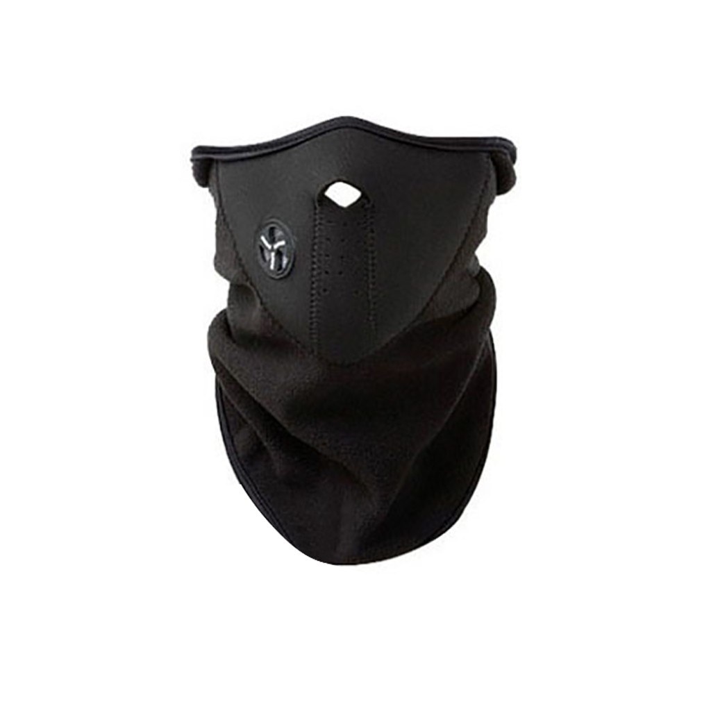 1Pc Winter Seamless Outdoor Half Face Mask Warm-Keeping Windproof Sunscreen Sports Mask Ultra-Soft Face Cover Cycling Accessory: BK