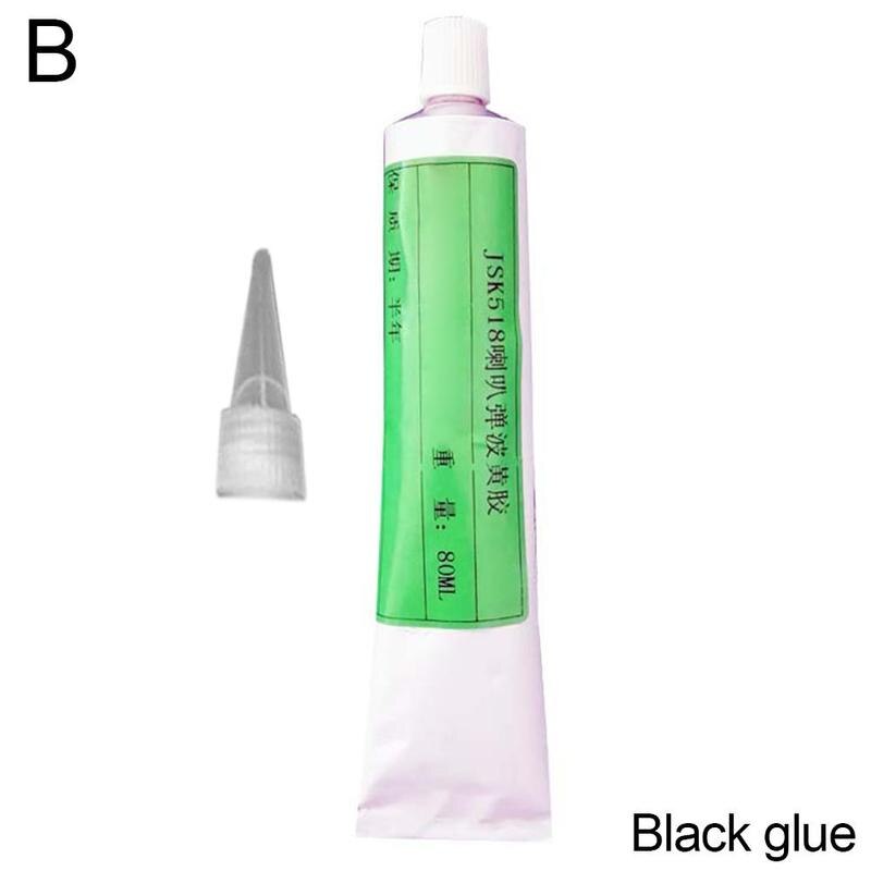 Colle de réparation pour haut-parleur, 80ml, pour craquelures de corne, dégommage, poussière, cône de papier, collage, plateau de papier, bord en caoutchouc: black