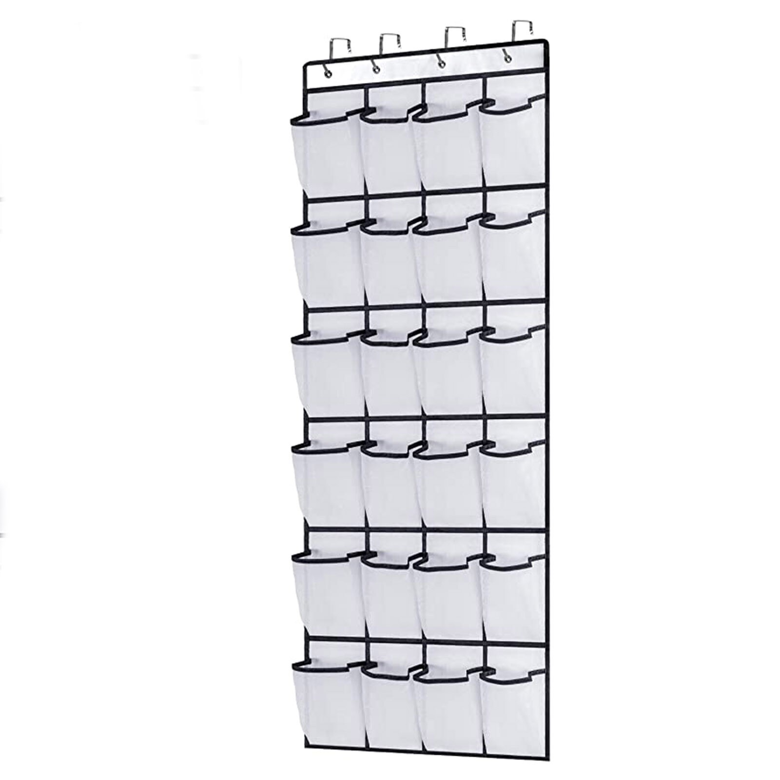 Fast Over the Door Shoe Organizers Hanging Shoe Holder Shoe Storage Rack Organizer For Home Bedroom Pockets Shoes Rack: White