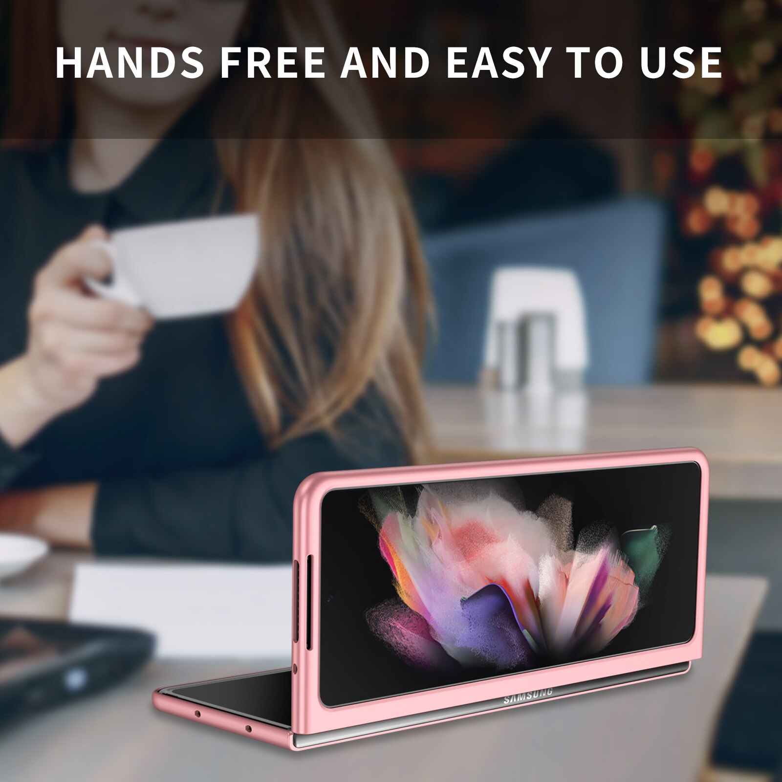 Protection Folding PC Case for Samsung Galaxy Z Fold 3 5G Fold3 Fold2 Fold 2 Non-Fingerprint Cell Phone Cases Cover
