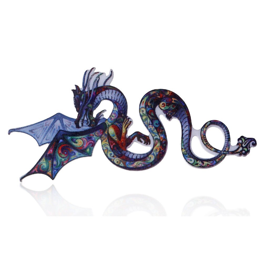 Acrylic Printing Brooch Owl Lizard Gecko Seahorse Dragon Brooches Cute Brooch Animal Jewelry For Women Best Special