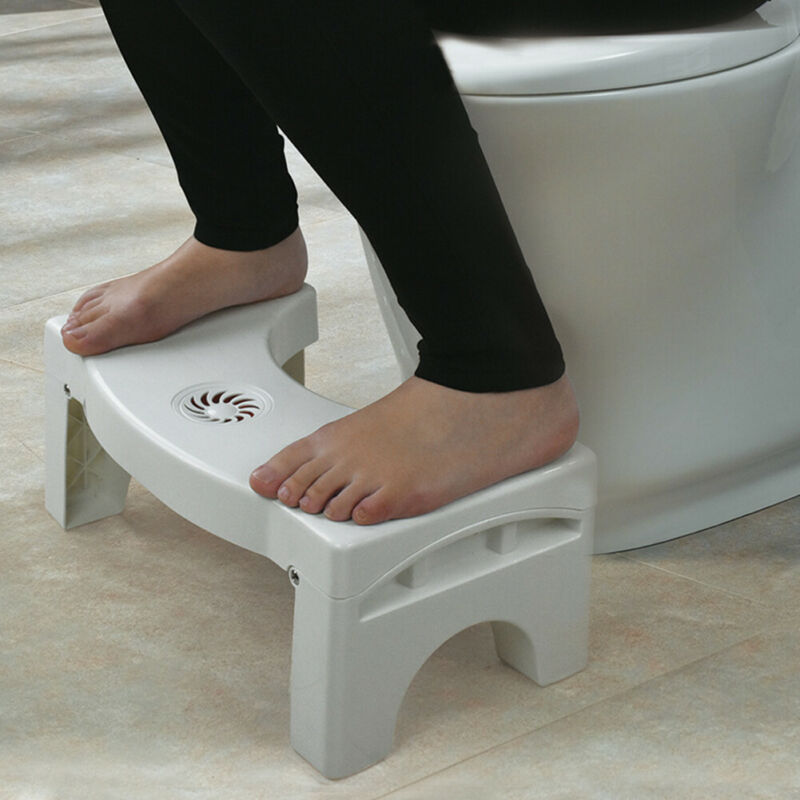 Toiletkruk Kak Volwassen, Curve U Ontwerp Antislip Draagbare Eenvoudige Opslag Kak Kruk Badkamer Niet Slip Toilet Assistance Step Kruk Voor Volwassenen En Kinderen(Blauw