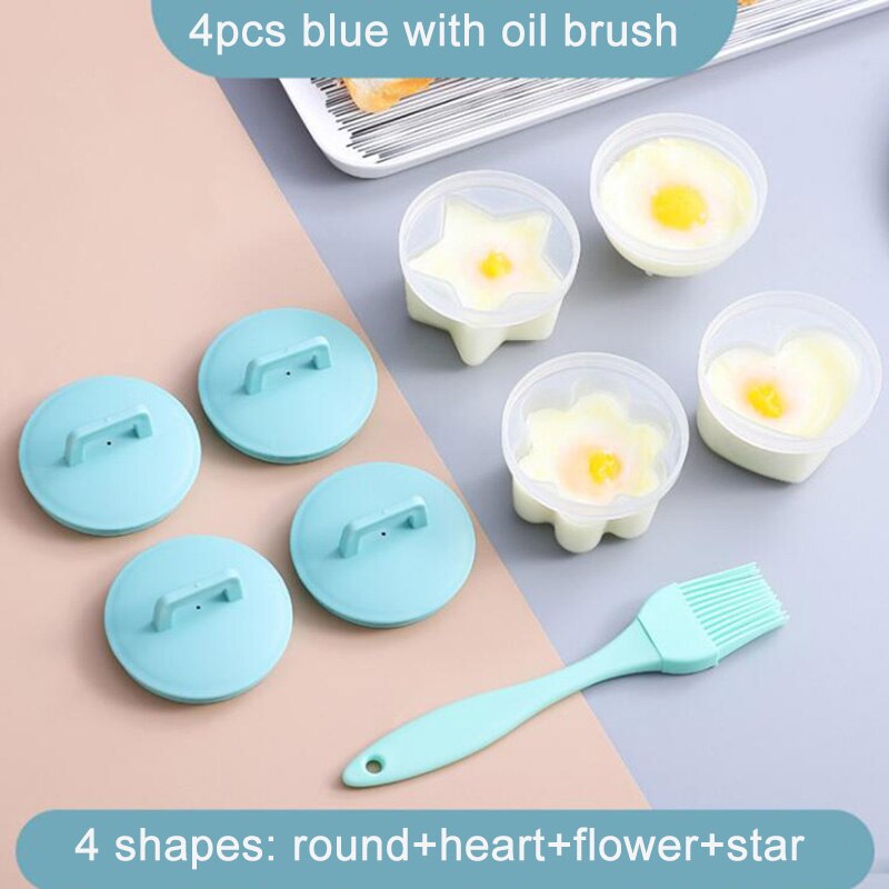 Khgdnord-Tazas para hervir huevos duros sin cáscara, separadores de huevos, moldes: 4pcs blue