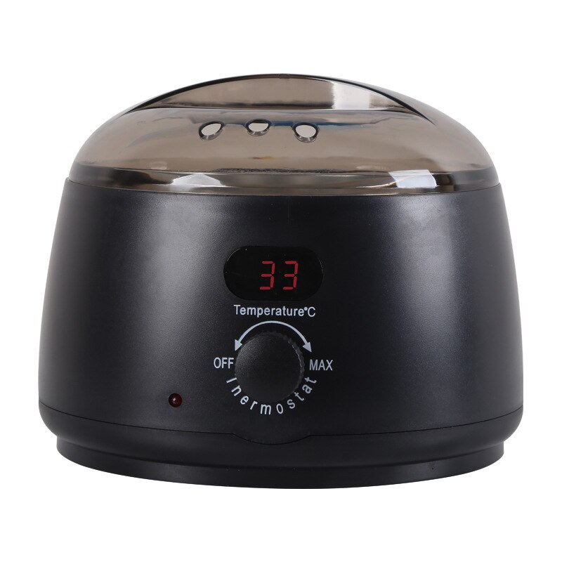 Wax Heater Hair Removal Machine Digital Display Smart Waxing Machine SPA Hand Feet Body Epilator Paraffin Wax Warmer Wax Bean: Black EU