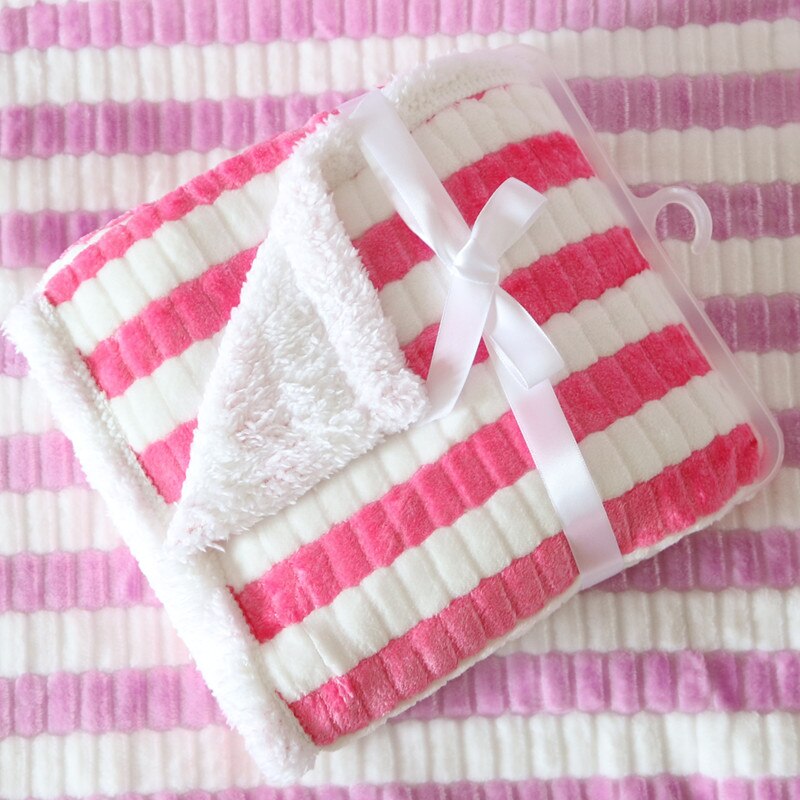Mantas de franela 3D para bebé recién nacido, conjunto de ropa de cama sólida, funda para cochecito infantil, manta para niño y niña: Pink