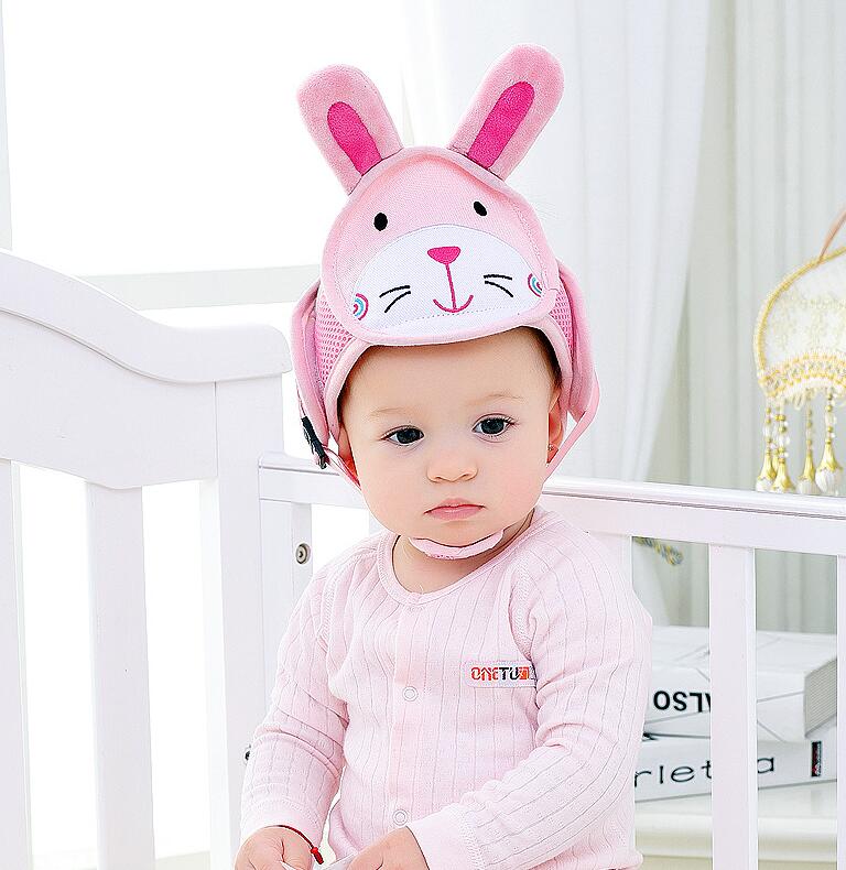 Baby Peuter Cap Anti-Collision Beschermende Hoed Baby Veiligheid Cartoon Helm Zachte Comfortabele Hoofd Beveiliging-Verstelbare: Rabbit